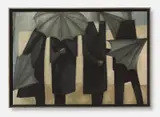 Peter Herkenrath, Schirme I, Öl auf Leinwand