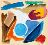 Gabriele Münter, Blatt mit zwei Blau (b)