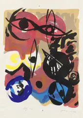Farblitho 1964-3 by Ernst Wilhelm Nay, 1964, pencil, sold Jun 2015