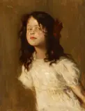 Carl von Marr, Trudl in weißem Kleid, Öl auf Leinwand