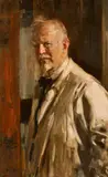 Carl von Marr, Selbstportät im Malerkittel, Öl auf Leinwand