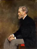 Carl von Marr, Der Vater des Künstlers, John Marr, sitzend im Profil, Öl auf Leinwand