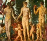 Carl von Marr, "Das Urteil des Paris", Öl auf Leinwand