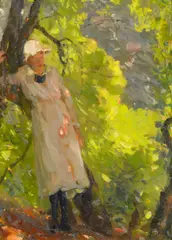 Träumende by Carl von Marr, Öl auf Karton, sold Nov 2015
