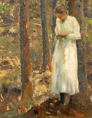 Lesende by Carl von Marr, Öl auf Karton, sold Nov 2015