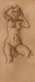 Carl von Marr, Anny, Rötelzeichnung, weiß gehöht auf Papier