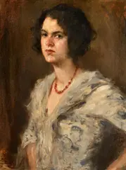 "Braunhaariges Mädchen" by Carl von Marr, Öl auf Leinwand, sold Nov 2015