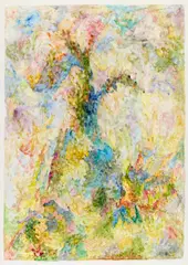 Bernard Schultze, "als Baum", Aquarell auf Karton