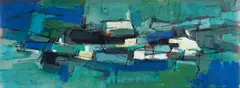Ohne Titel by Francis Bott, Mischtechnik auf Leinwand, auf Karton, sold Jun 2015
