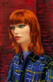 Jeune femme à la blouse by Moïse Kisling, Öl auf Leinwand, sold Jun 2015