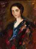 Filipp Andrejewitsch Maljawin, Portrait einer Dame, Öl auf Leinwand