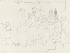 Troupe d'acteurs by Pablo Picasso, Lithografie auf Arches (Wasserzeichen), sold Jun 2015