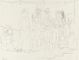 Troupe d'acteurs by Pablo Picasso, Lithografie auf Arches (Wasserzeichen), sold Jun 2015