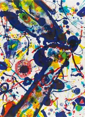 Aus: "Poèmes dans le ciel" by Sam Francis, Farblithografie auf BFK Rives, sold Jun 2015