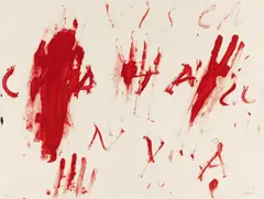 Visca Catalunya by Antoni Tàpies, Farbaquatinta auf Guarro (Wasserzeichen), sold Jun 2015