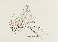 Ohne Titel by Man Ray, Tuschzeichnung auf Velin, sold Jun 2015