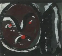 Ohne Titel (Kopf mit roten Punkten) by Walter Dahn, Mischtechnik auf Papier, sold Jun 2015