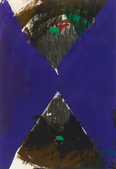 Walter Dahn, Ohne Titel (Diagonalen auf Briefumschlag), Mischtechnik auf Briefumschlag