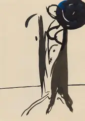 Felix Droese, Ohne Titel (Baumfrau), Tusche und Aquarell auf Papier
