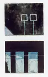 Andreas Erdmann, Ohne Titel (1 Blatt aus einer Serie von 5, 2-teilig), Gouache auf Karton