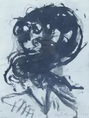 Ohne Titel by Antonius Hoeckelmann, Tusche auf Papier, sold Jun 2015