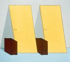 Thomas Huber, Kofferbild, Öl auf Leinwand