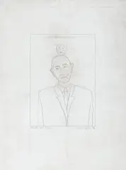 Künstler und Tochter by Thomas Huber, Zeichnung auf lasierter Holztafel, sold Jun 2015