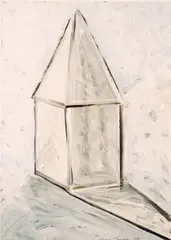 Halina Jaworski, Ohne Titel (kleines Haus), Abtönfarbe auf Papier