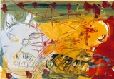 Tina Juretzek, Ohne Titel (Halbprofil, Trier), Mischtechnik auf Papier