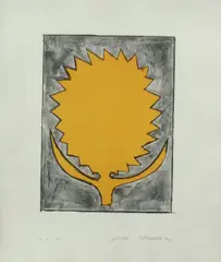 Kaeseberg, Distel, Lithografie, zweifarbig auf Papier