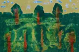 Axel Kasseböhmer, Landschaft rot/braun/oliv/grün