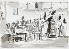 Jan Knap, Ohne Titel, Aquarell und Tusche auf Bütten