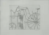 Konrad Klapheck, Ohne Titel (Triumph/Heuwender), Radierung auf Papier