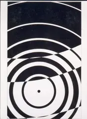 Thilo Maatsch, Ohne Titel (konzentrische Kreise, schwarz-weiß), Lithografie auf Papier