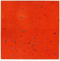 Peter Nagel, Roter Strand, Radierung auf Papier