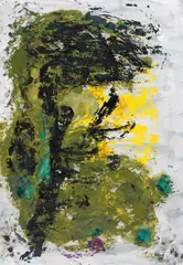 Elke Naters, Ohne Titel (Mondserie), Acryl auf Papier