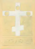 Haralampi G. Oroschakoff, Weißes Kreuz, Öl auf Leinwand