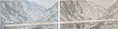 Manfred Ortner, St. Gotthard II (2-teilig), Pastell und Collage auf Karton (gerollt)