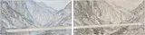 Manfred Ortner, St. Gotthard II (2-teilig), Pastell und Collage auf Karton (gerollt)