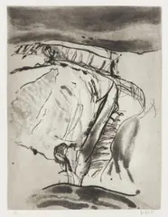 Helmut Pfeuffer, Konvolut von 2 Arbeiten (Landschaft mit Wassergraben, Baumgruppe), Radierung auf Papier