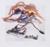 Helmut Pfeuffer, Konvolut von 4 Arbeiten (Gipfel im Nebel, Kleiner See, Gehölz mit großer Wolke, Tannenwäldchen), Radierung mit Pastell übermalt auf Papier