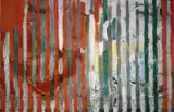Michael Reiter, Streifenbild, Acryl auf Markisenstoff