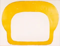 Klaus Rinke, Lemonhead I (Zitronenkopf I), Öl auf Papier