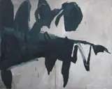 Wolfgang Schneider, Ohne Titel (dunkelgrün/grau/weiß)