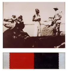 Franz Stauffenberg, Seulls (2-teilig), Gelatinesilberabzug und Öl auf Leinwand