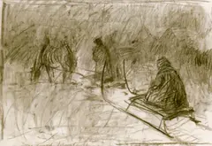 Bernd Streiter, Zu Kafka: Das Schloß, Kohle auf Papier