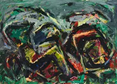 Frank Voigt, Landschaft, Gouache auf Papier