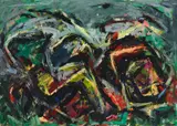 Frank Voigt, Landschaft, Gouache auf Papier