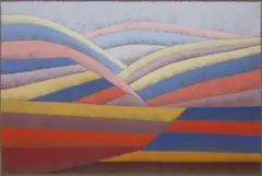Gerhard Taubert, Ohne Titel (Landschaft), Acryl auf Karton