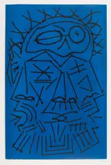 A. R. Penck, Dreimalselbst, Holzschnitt auf Papier